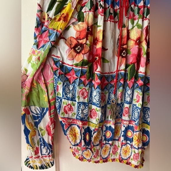 Desigual Carola Floral Peasant Blouse S - Picture 10 of 16